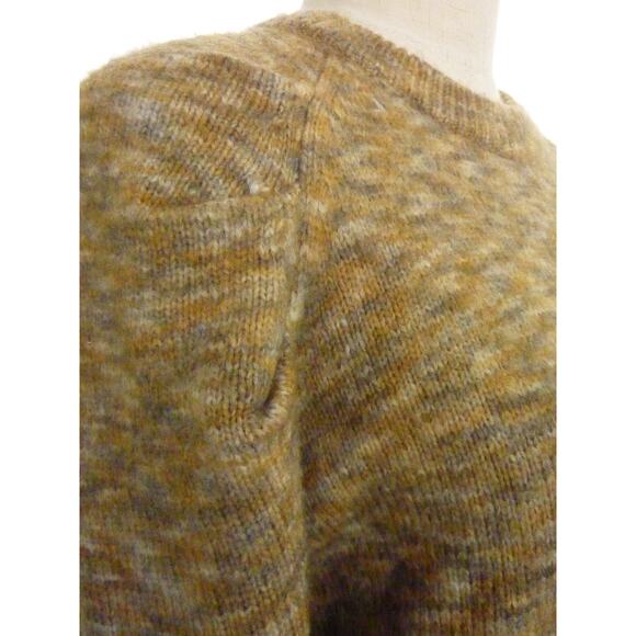 Madewell Space Dye Pleat Sleeve Pullover Sweater Brown Heathered Size Small - Picture 6 of 7